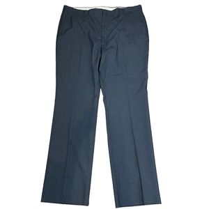 Berle Dress Pants Size 46 Unfinished‎ Navy Blue Wool Blend Machine Washable
